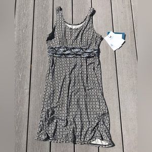 White Sierra black white patterned  bamboo jersey tank dress sz S NWT